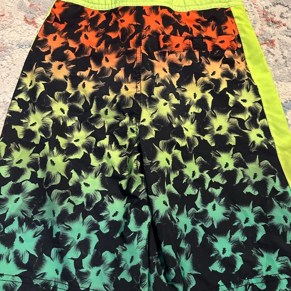 Wonder Nation Kids Swim Trunks - Neon Floral - Picture 3 of 3